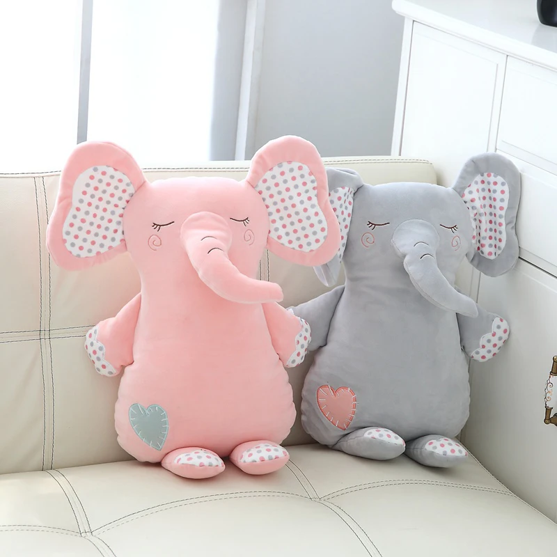 Nooer 35*55CM Cute Elephant Soft Plush Toy Baby Appease Doll Stuffed Animals Elephant Kids Sleeping Pillow Cushion Birthday Gift