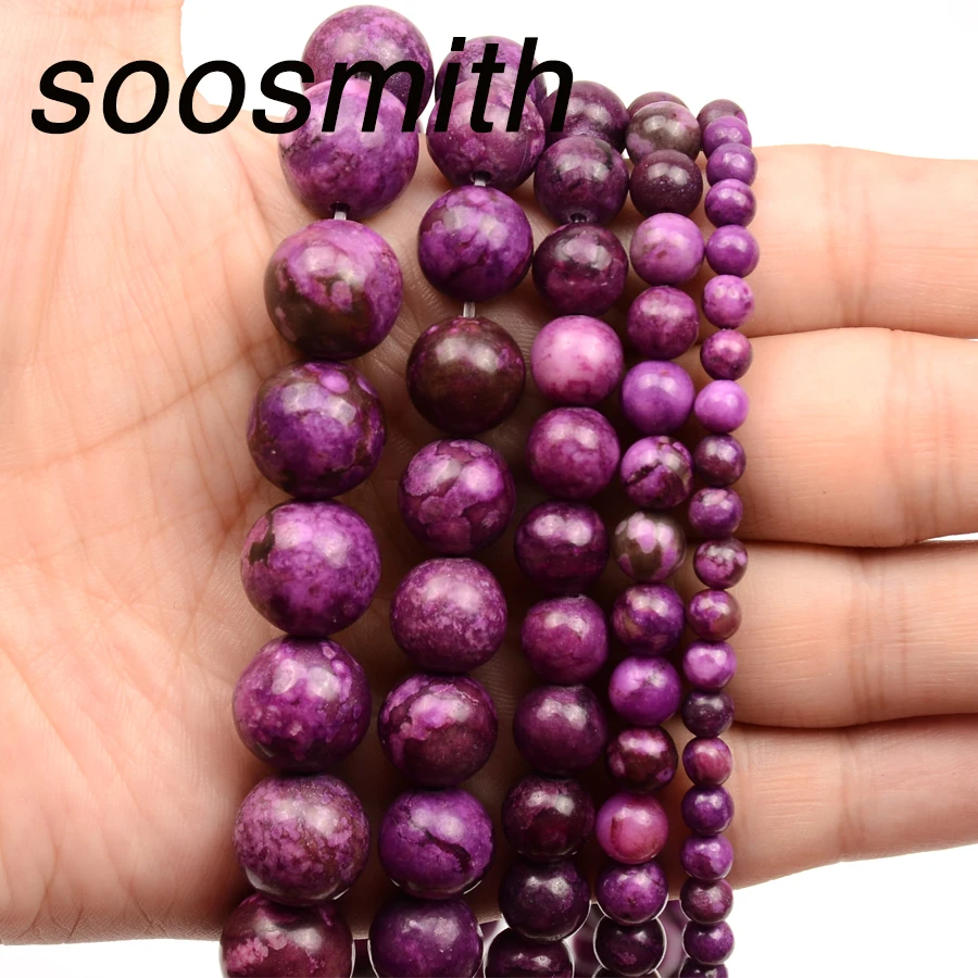 

Natural Stone Beads Wholesale 4 6 8 10 12mm Charoite Loose Spacer Bead For Jewelry Making Diy Bracelet Necklace Gift