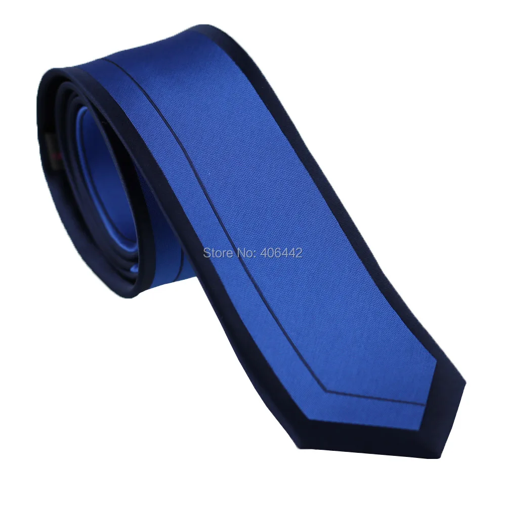 YIBEI coahella галстуки мужские обтягивающие галстук дизайн Черная кайма королевские синие полосы микрофибры галстук модный тонкий галстук