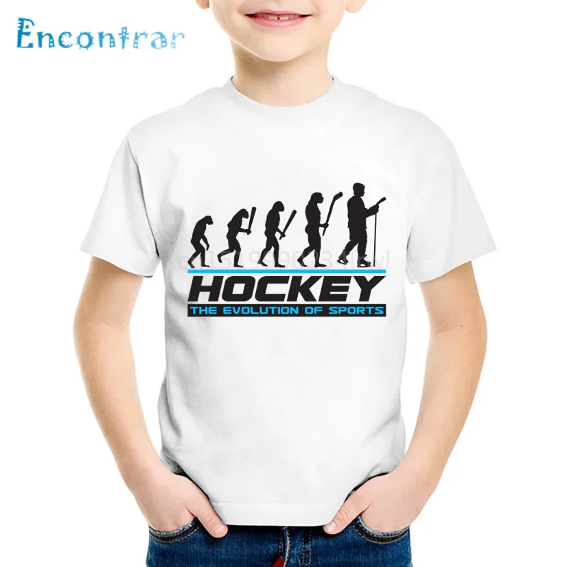 Модная Детская футболка с надписью Evolution Of Ice Hockeyer детские повседневные отличные