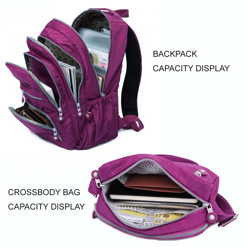 TEGAOTE, комплект из 2 предметов, нейлоновый женский рюкзак, школьная сумка для девочек-подростков, рюкзак на плечо, композитная сумка, ранец, Mochila Feminina