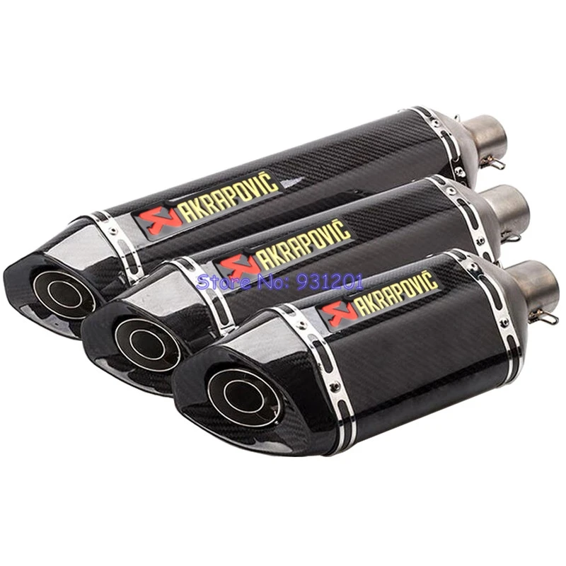 

Universal Inlet 51mm Akrapovic Motorcycle Exhaust Pipe Muffler Real Carbon Fiber Motorbike Muffler Pipe Escape Slip On