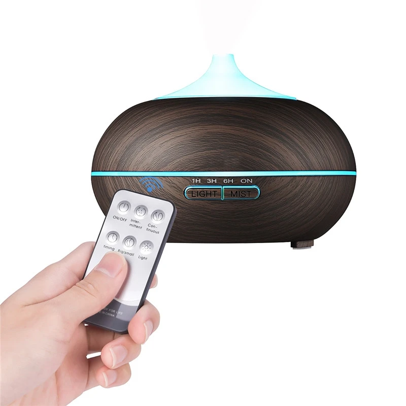 500ML Electric Wood Grain Aromatherapy Essential Oil Diffuser with 7 Changing Color LED Light Ultrasonic Air Aroma Humidifier 300ml aroma essential oil diffuser 8 hours wood grain cool mist aromatherapy diffuser with remote control 7 color light changing