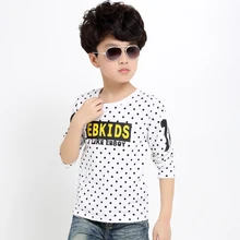 2016 autumn new children’s clothing boy big virgin dot long sleeve T-shirt bottoming shirt fashion boys clothing US Size