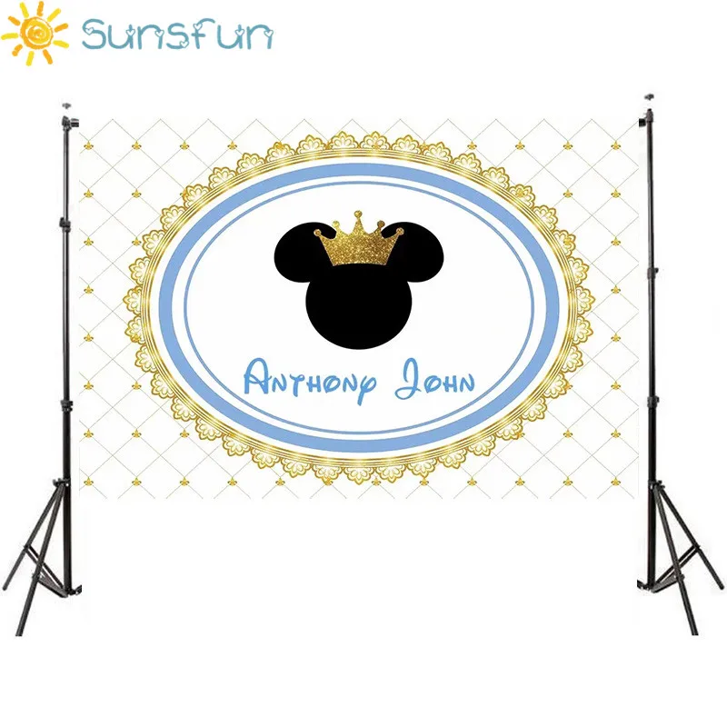 

Sunsfun Gold Mickey Photography Backdrop Baby Shower Newborn Children Birthday Party Backgrounds For Photo Studio Vinyl sxy929