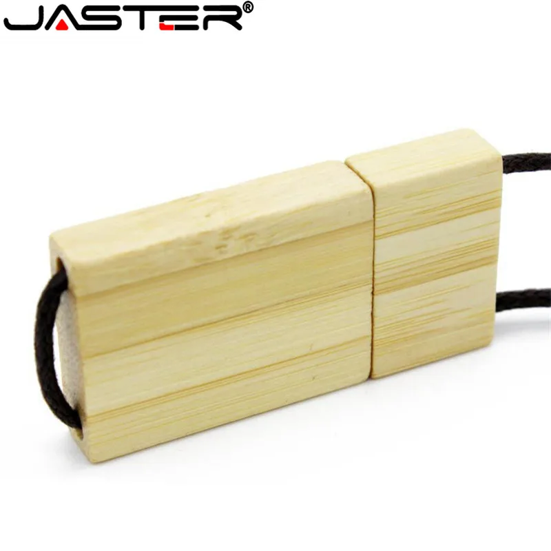 JASTER Lanyard деревянный USB флеш-накопитель Красная деревянная Флешка 4 ГБ 8 ГБ 16 ГБ 32 ГБ 64 ГБ бамбуковая палочка для создания логотипа гравировка свадебные подарки