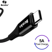 Benks usb type-C зарядный кабель для samsung S8 S9 huawei P10 P9 Plus Mate9 Быстрая зарядка для Xiaomi 5 LG G5 5A зарядный кабель 1,2 м