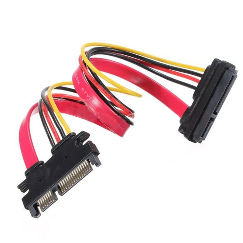

22 Pin Male to Female 7+15 Pin 5 Wire SATA Data Power Combo Extension Cable Connects Serial ATA Drive to Power Connector