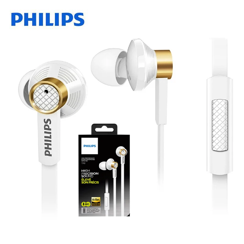 Philips SHE6000 спортивная Гарнитура наушники вкладыши с басами стерео 1 2 м Кабель для
