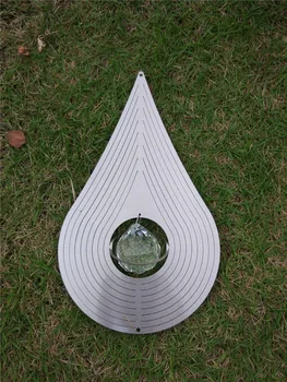 

12 inch wind spinner Water- Drop with CRYSTAL ball(5CM) made from 1mm stainess steel sheet with high quality