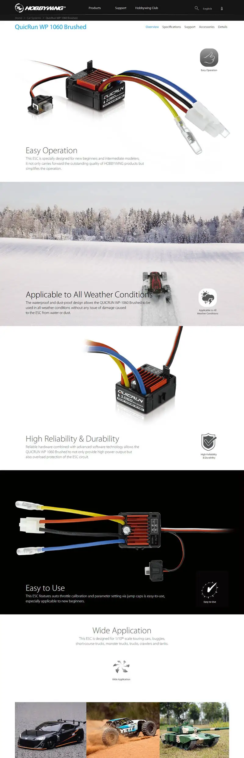 QuicRun WP 1060 Brushed_Car Systems_HOBBYWING _ We_