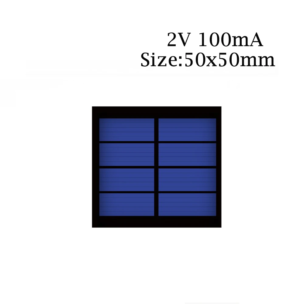 DIY Панели Солнечные 100 120 150 250 300 350 435 500 мА Панели солнечные 1V 1,5 V 2V Мини элемент для солнечной батареи для мобильного телефона Зарядное устройство Портативный - Цвет: 2V 100mA