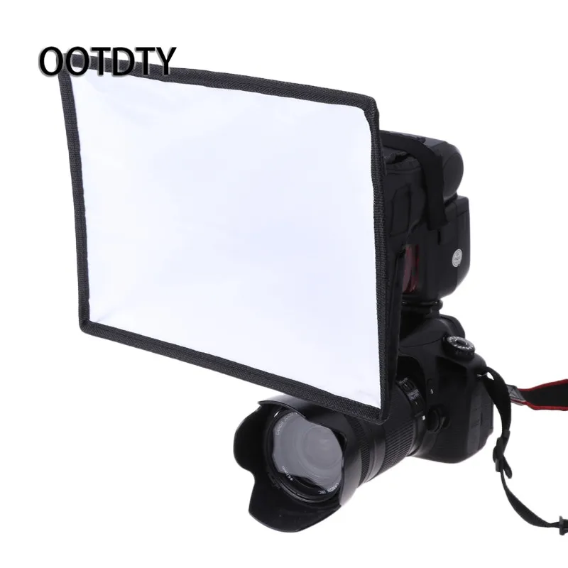 

OOTDTY Camera Flashes Accessories Universal DSLR Camera Flash Speedlight Lambency Softbox +Pouch Bag Set