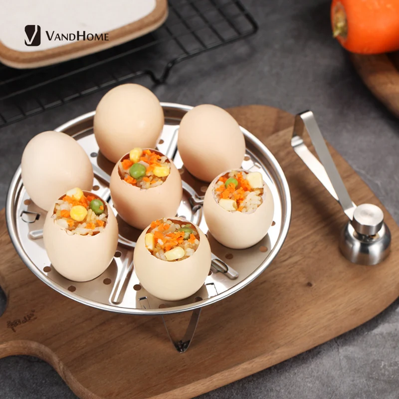 VandHome творческое яйцо слайсер 304 из нержавеющей стали яичный резак Топпер слайсер нож для ракушек Кухонный Контейнер для яиц кухонные инструменты