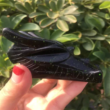 

80-110g Natural crystal carved dragon head stone/head healing aura