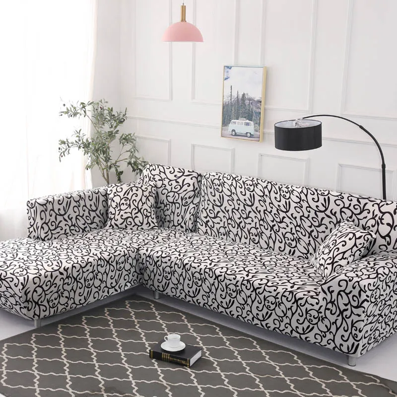 Геометрический Набор чехлов для дивана чехол на диване эластичный чехол на диван для гостиной (должен заказать 2 шт.) для угловой шезлонг