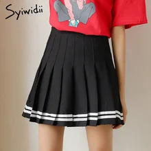 Женская плиссированная мини-юбка, короткая Корейская Харадзюку, с высокой талией, kawaii, черная, синяя, японская, горячая Распродажа, весна-лето, новинка