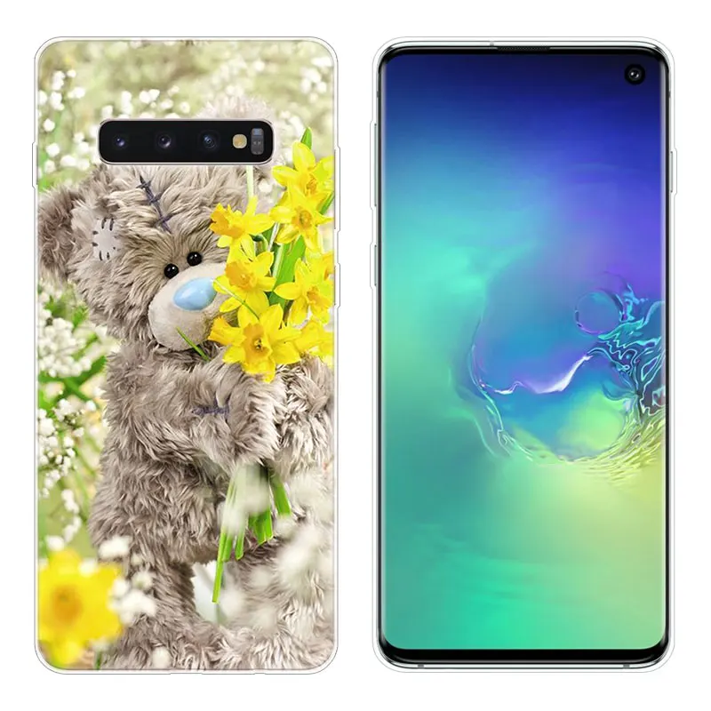 Милый подарок мягкий силиконовый чехол с мишкой Тедди для Samsung Galaxy S10 S9 S8 Plus S7 Edge A6
