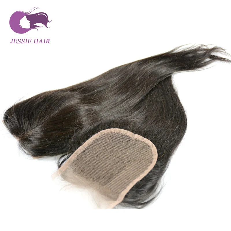 

Jessie Hair Products Lace Closure Bleached Knots Straight Free Part/Middle Part/Three Part 4x4 High Quality Lace Closure