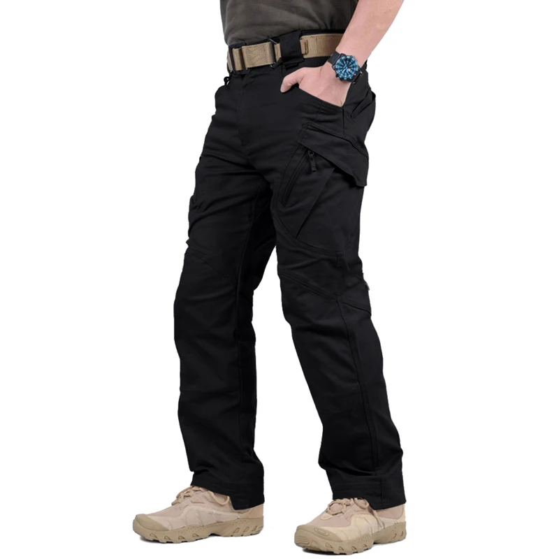 MAGCOMSEN Men's Outdoor Cargo Work Pants with 9 Pockets Cotton Tactical Hiking Pants