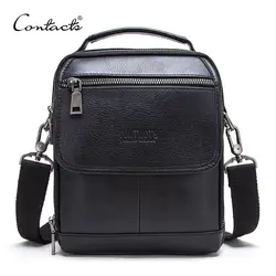 CONTACT'S сумка Мужская Натуральная кожа crossbody сумки повседневные сумки для мужчин Марка Роскошные мужской сумка для ipad mini