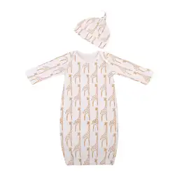 Хлопоковый для новорожденных малышей спальные мешки для младенцев с длинным рукавом олень мягкий Пеленальный Одеяло для малышей спальные