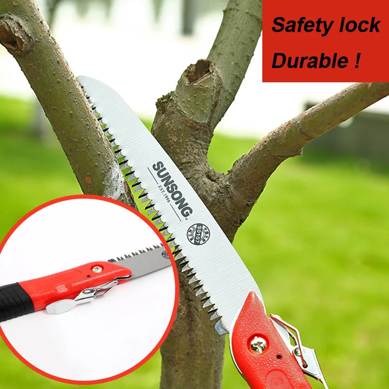 8 MPT Portable Trimming Saw Folding Fruit Tree Pruning Garden Hand saw  Wooding Trimming Saws  Rubber Handle Garden Hand Tools