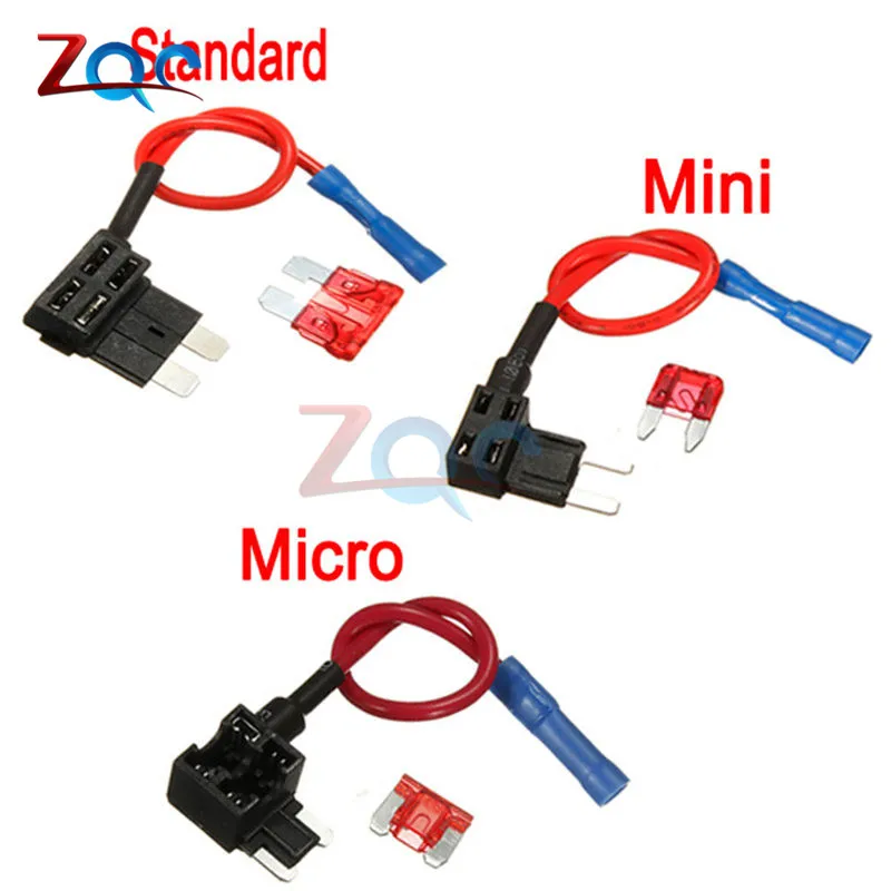 12v-fuse-holder-add-a-circuit-tap-adapter-micro-mini-standard-atm-apm-blade-auto-fuse-with-10a-blade-car-fuse-holder-clip