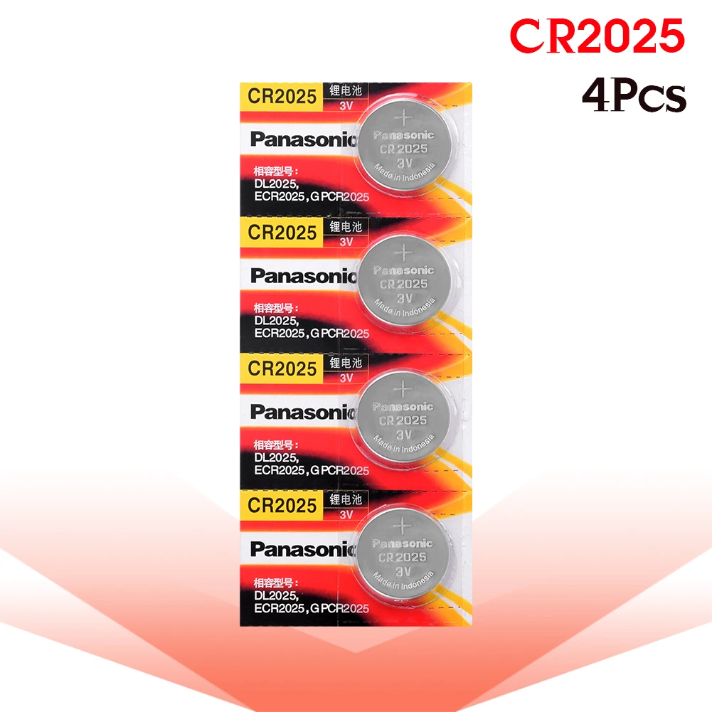 

cr 2025 3V Lithium Coin Battery 4PCS/LOT Panasonic Original cr2025 Button Cell Batteries For Watch Calculator Weight Scale