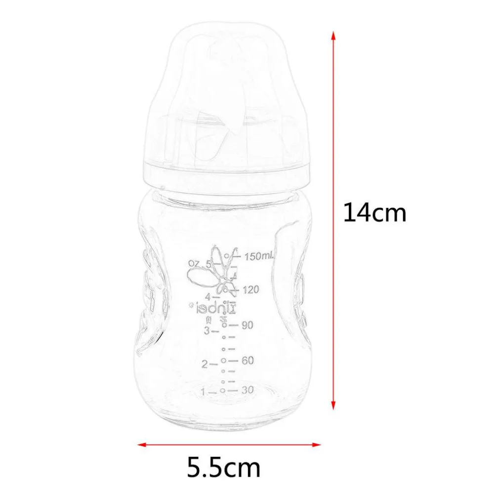 Безопасный 4 цвета младенец новорожденный малыш грудное молоко матери широкий рот бутылочка для кормления толстое тело 150 мл пищевая добавка