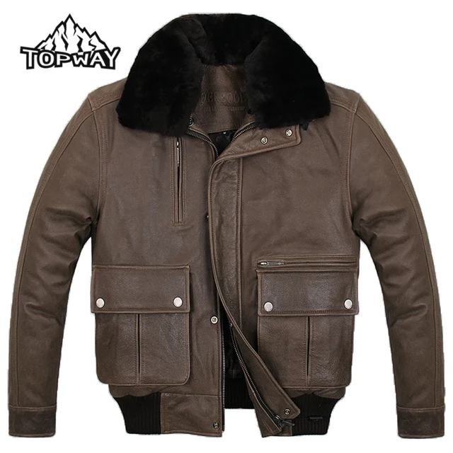 Cheap New Arrive Men Locomotive Genuine Leather Coat Air Force Bomber Cowskin Jacket Motorcycle Enduro Windstopper Jaqueta Motoqueiro