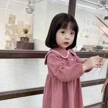 Новое поступление, платье для девочек осенние модные платья с длинными рукавами для девочек 1-6 лет