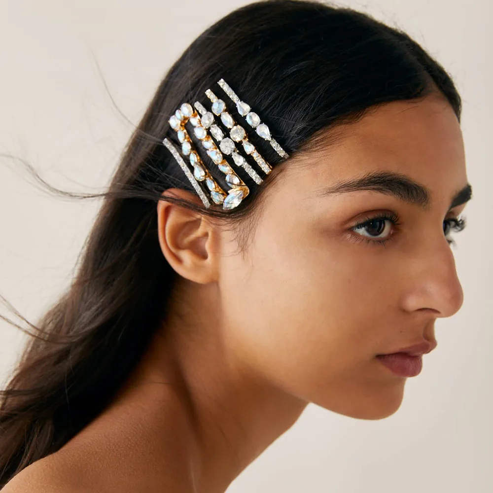 

Za New Fashion Big Geometric Crystal Rhinestone Barrette Hairpin Headwear Hair Clip Pins for Women Girls Hair Accessories