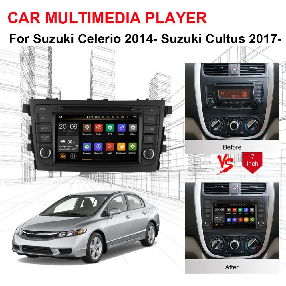 Discount Android 8.0 Octa Core 4GB+32GB Tape Recorder Car PC GPS Head Unit For Suzuki Celerio 2014-/Cultus 2017- Multimedia Player Wifi 4 Discount Android 8.0 Octa Core 4GB+32GB Tape Recorder Car PC GPS Head Unit For Suzuki Celerio 2014-/Cultus 2017- Multimedia Player Wifi 4