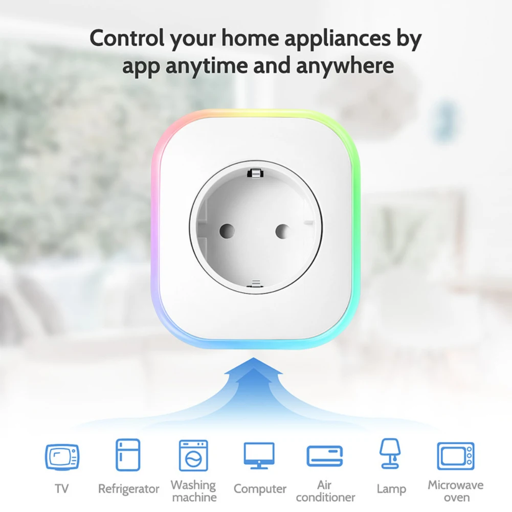 RGB светодиодный светильник WiFi умная розетка Великобритания ЕС разъем дистанционного управления для Google Home Mini Alexa IFTTT умный переключатель синхронизации работы