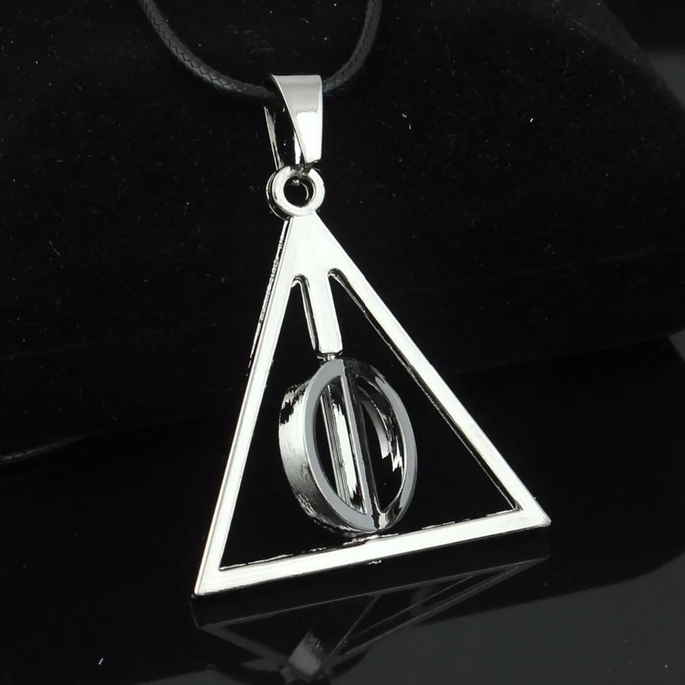 

CUTEECO Fashion Triangle Pendant Necklace For Men Women The Deathly Hallows Silver Charms Necklace Unisex Jewelry