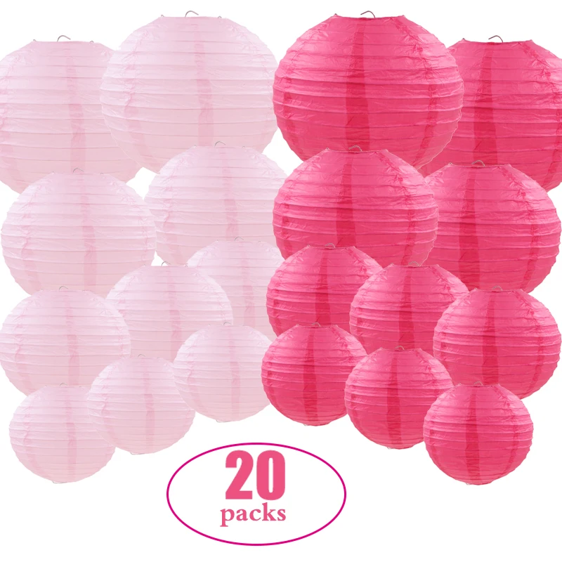 20 шт 6 &quot 12&quot светло розовая роза китайский бумажный фонарик boule papier lampion