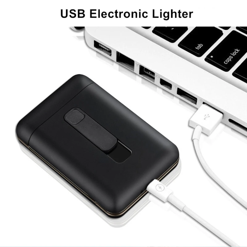20 штук Ёмкость сигареты чехол с электронная USB Зажигалка для сигар держатель