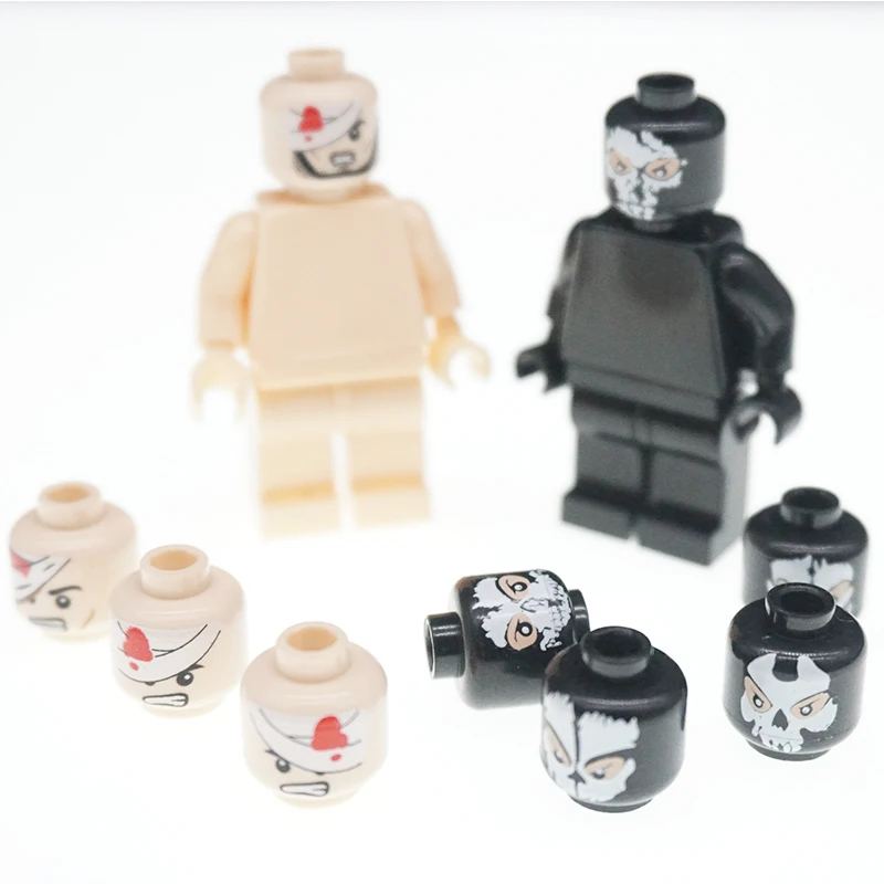 

Hot Sale Male Ghost Injured Figure Face Head Police Set MOC Accessories Building Blocks Model Bricks Toys for Children X303