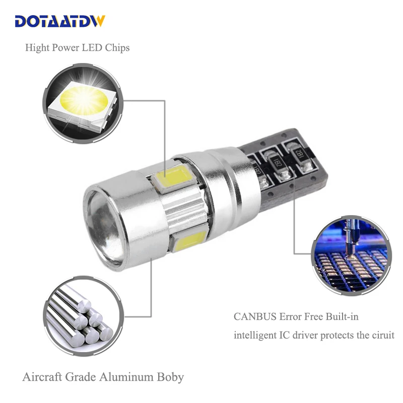 DOTAATDW 1x T10 W5W подсветка номерного знака светодиодный ные лампы лампа для Hyundai Sonata ix25