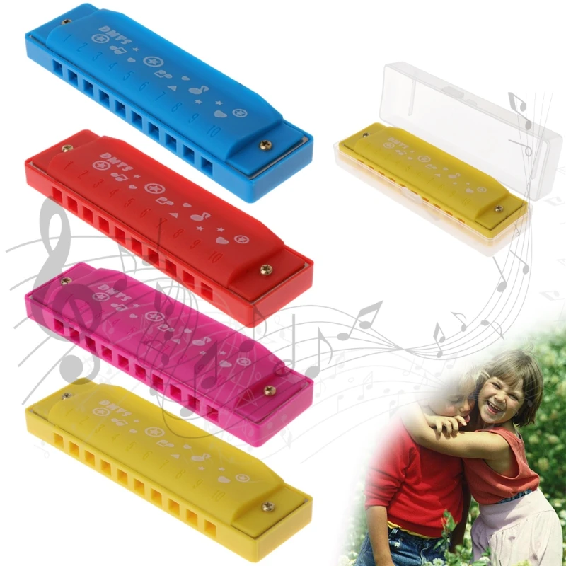Пластиковая Губная гармошка Блюз 10 отверстий для детей, музыкальные инструменты, обучающая игрушка