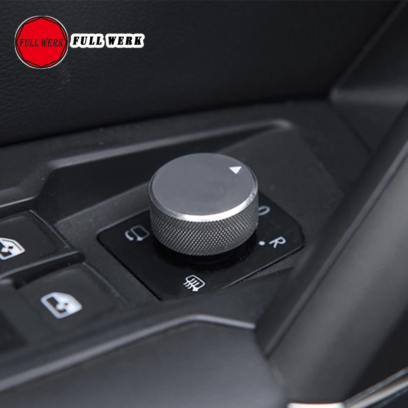 

1pc Aluminum Alloy Car Rearview Mirror Switch Button Knob Cover Cap Protector Decoration for Touareg 19 Interior Accessories