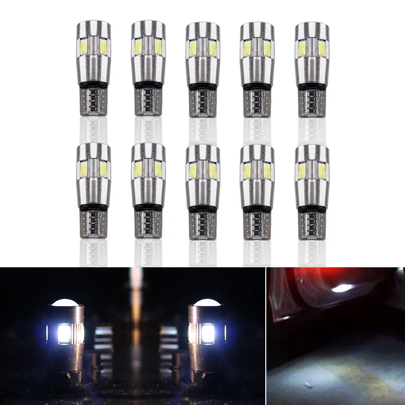 HLXG 10 шт. T10 W5W 5630 6 SMD автомобиля на танкетке с боковой светильник лампа