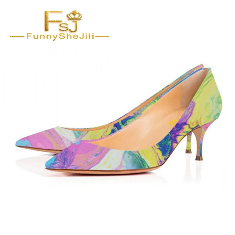 multi colored pumps shoes