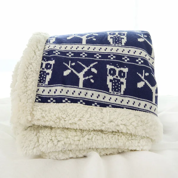 Большой теплый толстый овчины Сова Лось Рождество пледы одеяло покрывало двусторонний пушистый пледы на диван кровать диване покрывало