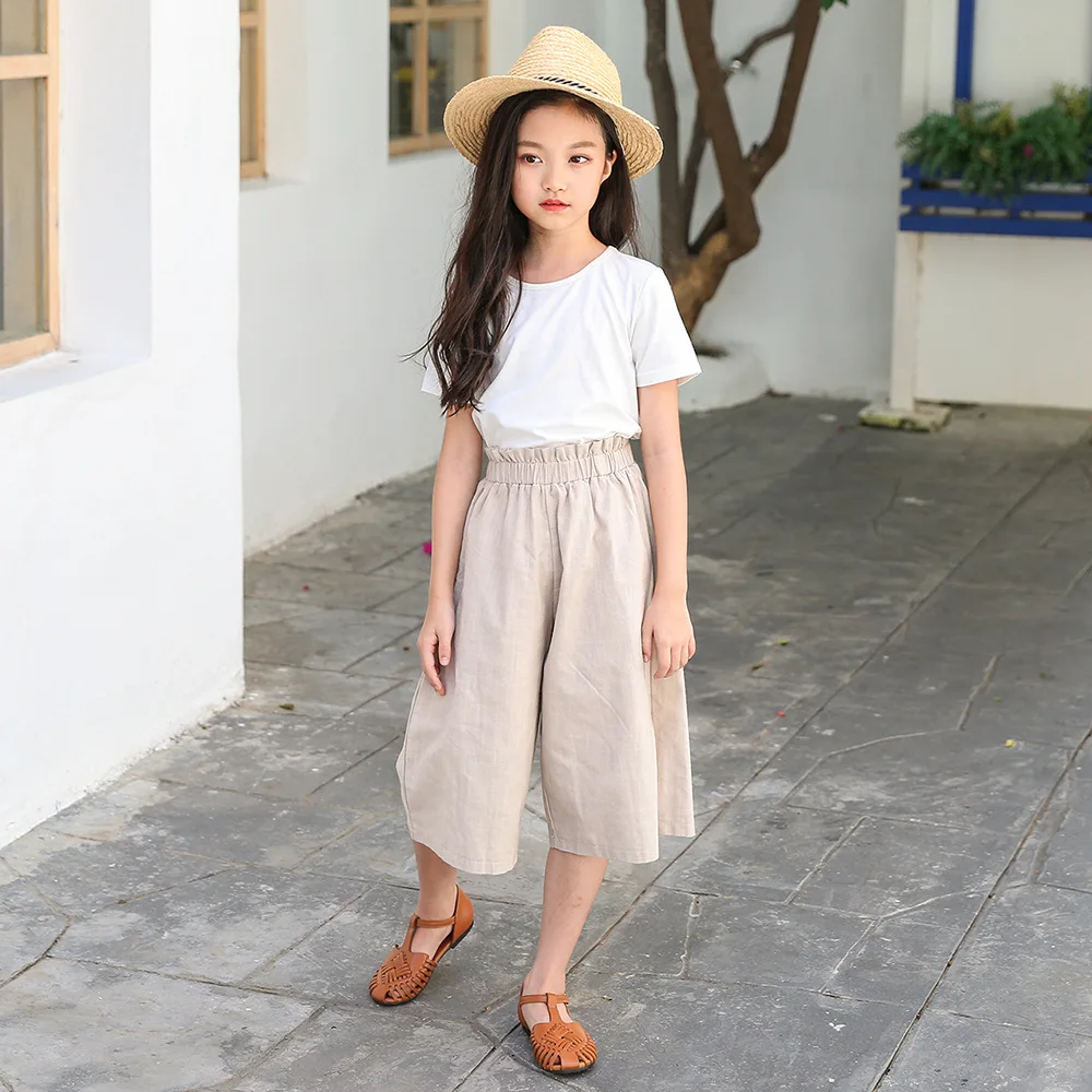 

2018 New Fashion Girls Overalls Cotton Children's Clothing Harem Pants Wide Leg Kids Overalls Spring Girls Clothes Summer Trendy
