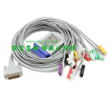 Совместимый с Schiller кабель ЭКГ с 10 леадвирес ЭКГ пациент, кабель клип-пинч