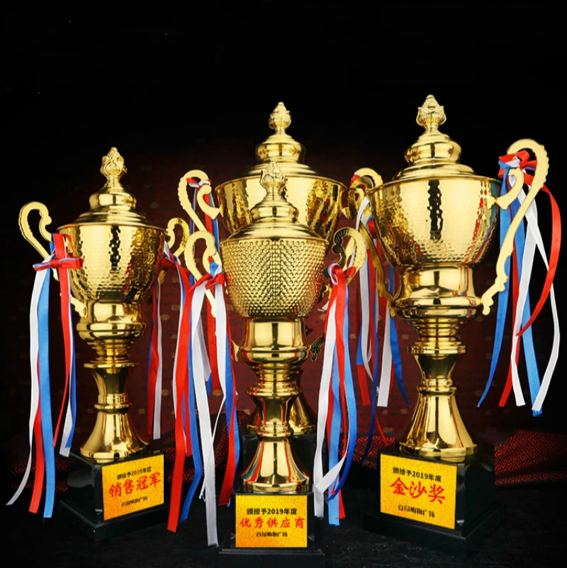 

High Quality Business Champion Trophies And Awards Free Engraving, Athletics Sports Events Reward Gift Best Winner Glory Trophy