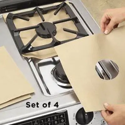 4 Pieces Oven Cover Black 4pcs Kitchen Easy Clean Cooks Gas Rang Hob 4 Pieces Oven Cover Black 4pcs Kitchen Easy Clean Cooks Gas Rang Hob Liner Stove Top Protectors Tools Eco Friendly Durable