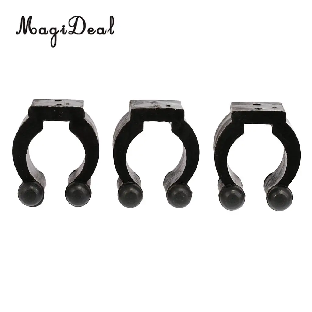 MagiDeal Professional 6Pcs/Lot Small Plastic Cue Clips Round Replacement Cue Clips for Cue Racks Indoor Funny Sport Gifts Black